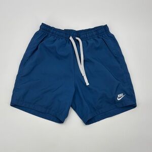 Nike Swim‎ Trunks Shorts Blue White Logo Elastic Waist Casual Mens size Small